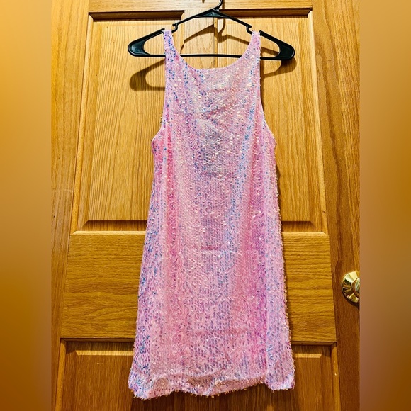 NWT Dolls Kill Club EXX Celestial Gaze Mini Dress in Pink Size Small - Picture 4 of 16